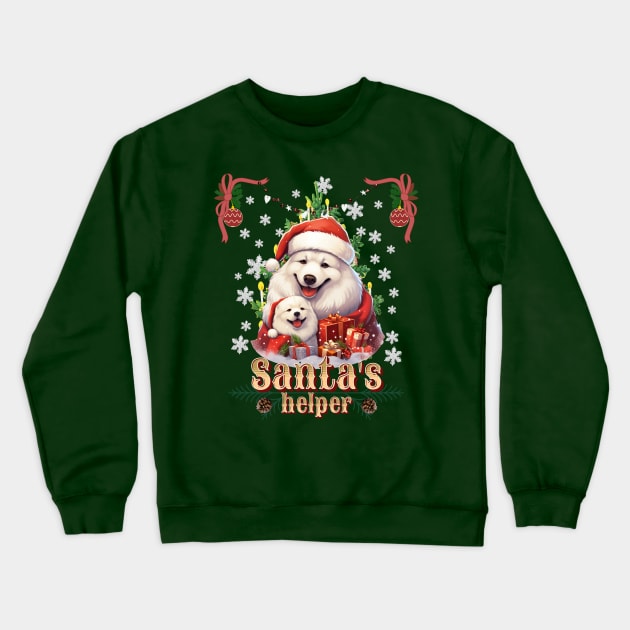 Santa's Helper, Samoyed dog Crewneck Sweatshirt by HSH-Designing